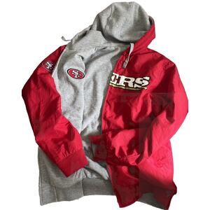 SAN FRANCISCO 49ERS Hooded Reversible Jacket Full Zip RED /GRAY Large